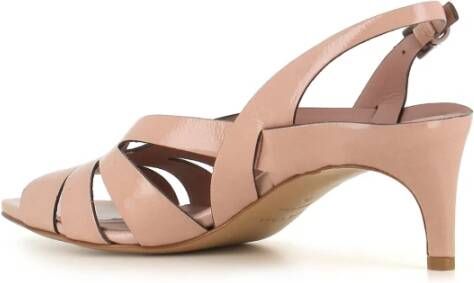 DEL Carlo Nude Leren Enkelband Sandalen Beige Dames