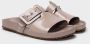 DEL Carlo Nude Platte Sandalen met Gesp Beige Dames - Thumbnail 2