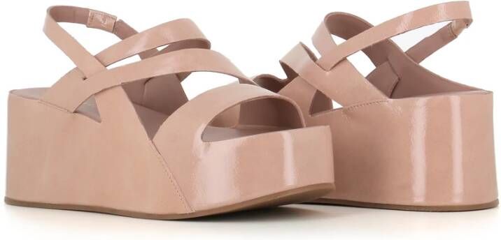 DEL Carlo Nude Sleehak Sandalen Beige Dames