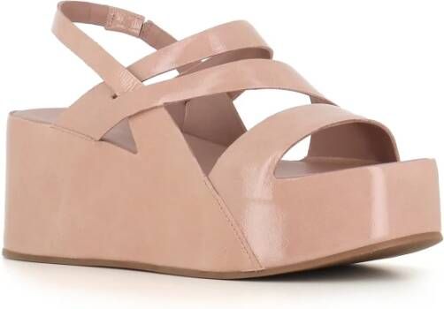 DEL Carlo Nude Sleehak Sandalen Beige Dames