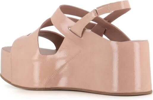 DEL Carlo Nude Sleehak Sandalen Beige Dames