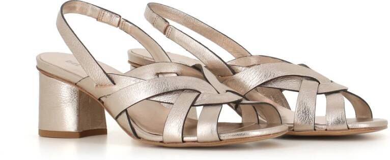 DEL Carlo Platina Leren Gevlochten Sandalen Gray Dames