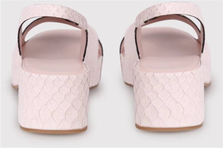 DEL Carlo Platte sandaal met weving en slingback Pink Dames