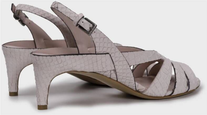 DEL Carlo Python Print Kitten Heel Sandalen Beige Dames