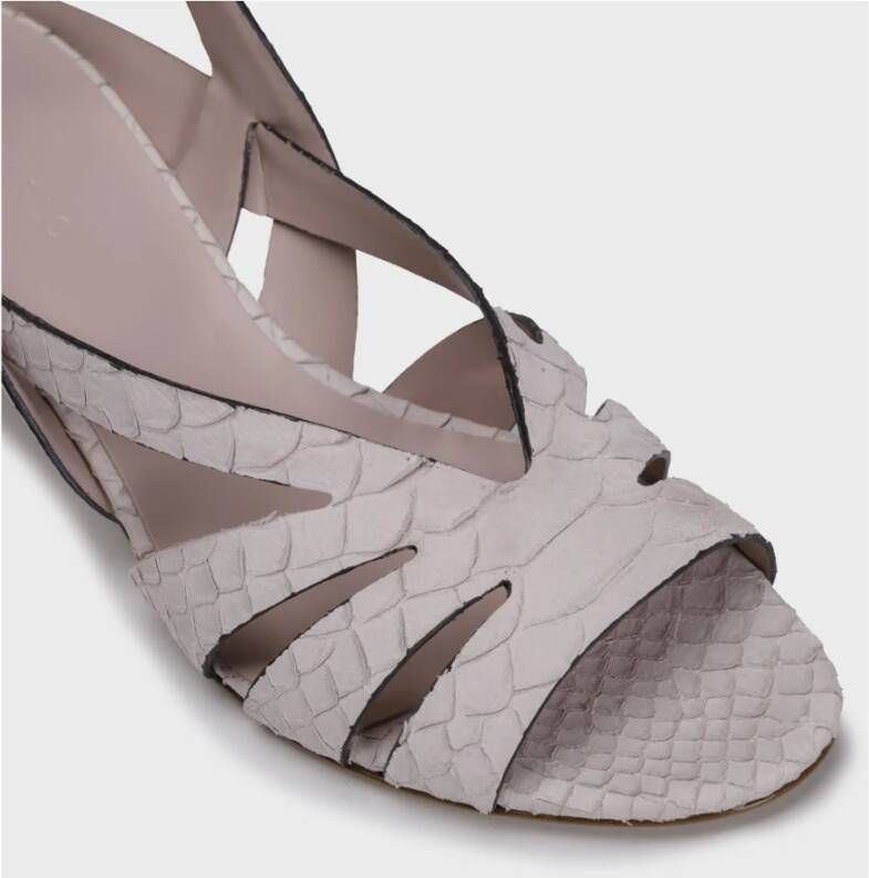 DEL Carlo Python Print Kitten Heel Sandalen Beige Dames