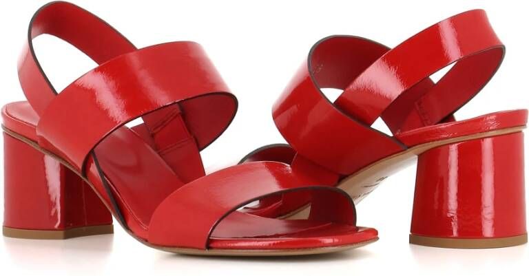 DEL Carlo Rode Leren Sandalen Red Dames