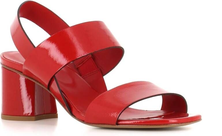 DEL Carlo Rode Leren Sandalen Red Dames