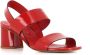 DEL Carlo Rode Leren Sandalen Red Dames - Thumbnail 3