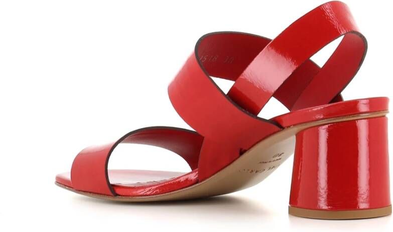 DEL Carlo Rode Leren Sandalen Red Dames