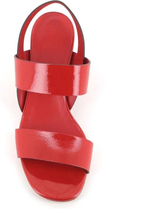 DEL Carlo Rode Leren Sandalen Red Dames