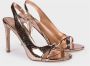 DEL Carlo Roze Bedrukte Leren Stiletto Sandalen Pink Dames - Thumbnail 2