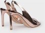 DEL Carlo Roze Bedrukte Leren Stiletto Sandalen Pink Dames - Thumbnail 3