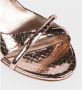 DEL Carlo Roze Bedrukte Leren Stiletto Sandalen Pink Dames - Thumbnail 4