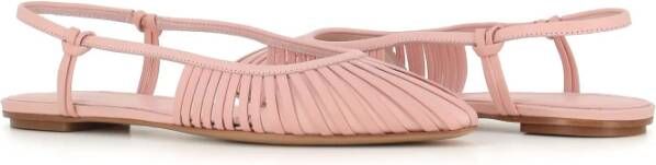 DEL Carlo Roze Leren Slingback Ballerina Schoenen Pink Dames