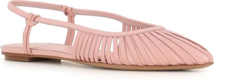 DEL Carlo Roze Leren Slingback Ballerina Schoenen Pink Dames