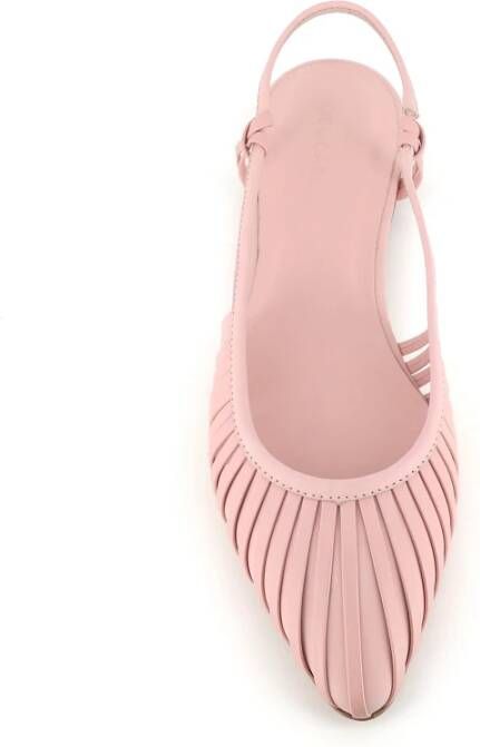 DEL Carlo Roze Leren Slingback Ballerina Schoenen Pink Dames