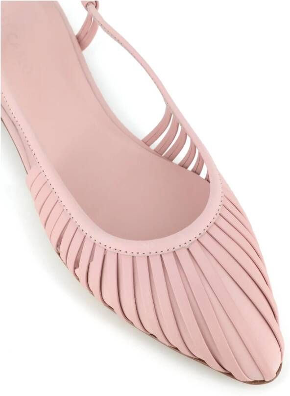 DEL Carlo Roze Leren Slingback Ballerina Schoenen Pink Dames