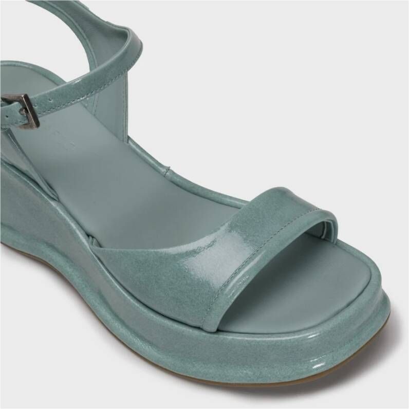 DEL Carlo Salie Groene Sleehak Sandalen Blue Dames