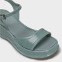 DEL Carlo Salie Groene Sleehak Sandalen Blue Dames - Thumbnail 4