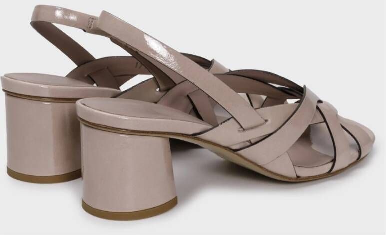 DEL Carlo Sandalen met bandjes en middelhoge hak Naakt leer Beige Dames