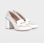 DEL Carlo Witte leren loafers met hak White Dames - Thumbnail 2