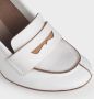 DEL Carlo Witte leren loafers met hak White Dames - Thumbnail 4