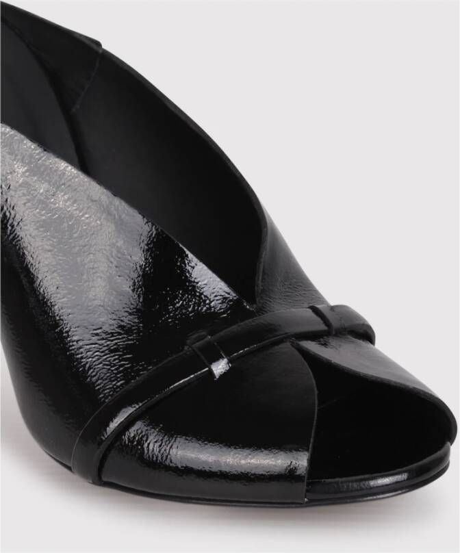 DEL Carlo Vetro Muiltjes Stiletto Hak Open Teen Black Dames