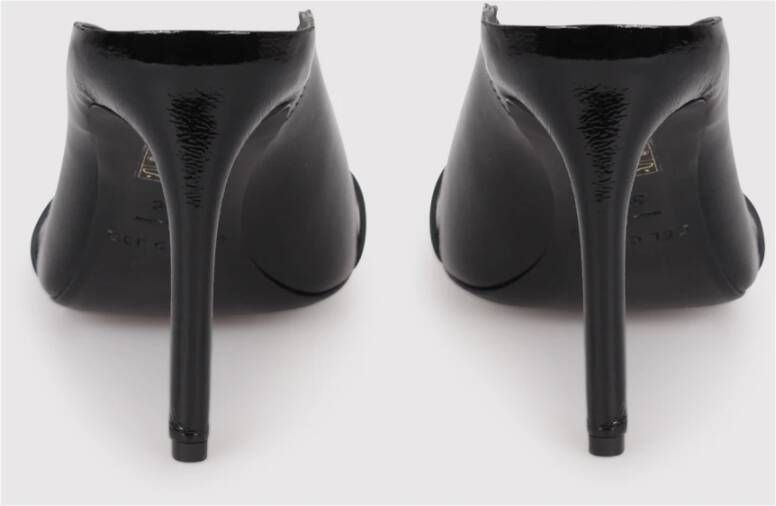 DEL Carlo Vetro Muiltjes Stiletto Hak Open Teen Black Dames