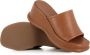 DEL Carlo Vierkante Neus Leren Sandalen Brown Dames - Thumbnail 2