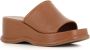 DEL Carlo Vierkante Neus Leren Sandalen Brown Dames - Thumbnail 3