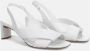 DEL Carlo Witte Leren Gekruiste Banden Sandalen White Dames - Thumbnail 2