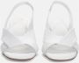 DEL Carlo Witte Leren Gekruiste Banden Sandalen White Dames - Thumbnail 3