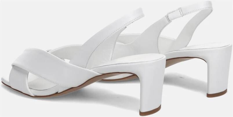 DEL Carlo Witte Leren Gekruiste Banden Sandalen White Dames