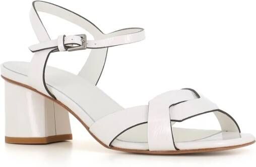 DEL Carlo Witte Leren Gevlochten Sandalen White Dames