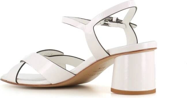 DEL Carlo Witte Leren Gevlochten Sandalen White Dames