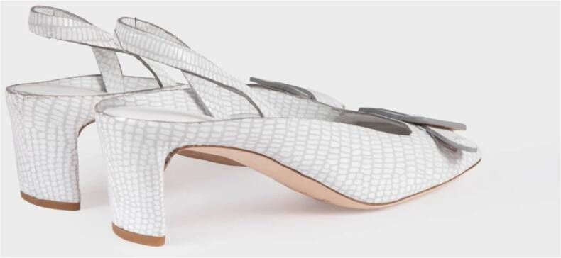 DEL Carlo Witte Leren Slingback Pumps White Dames