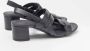 DEL Carlo Zwarte Leren Blokhak Sandalen Black Dames - Thumbnail 3