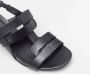 DEL Carlo Zwarte Leren Blokhak Sandalen Black Dames - Thumbnail 4