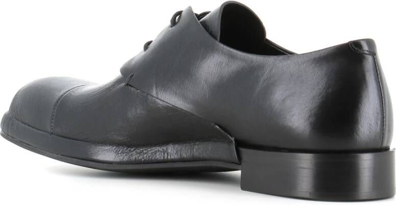 DEL Carlo Zwarte Leren Derby Platte Schoenen Black Dames