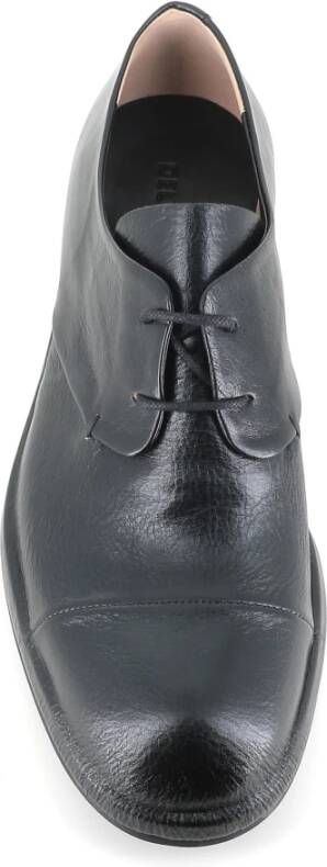 DEL Carlo Zwarte Leren Derby Platte Schoenen Black Dames