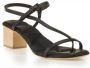 DEL Carlo Zwarte Leren Enkelband Sandalen Black Dames - Thumbnail 2