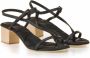 DEL Carlo Zwarte Leren Enkelband Sandalen Black Dames - Thumbnail 3