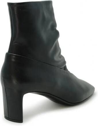 DEL Carlo Zwarte leren enkellaarzen Fw24 Black Dames