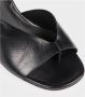 DEL Carlo Zwarte leren sleehak sandalen Black Dames - Thumbnail 4