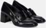 DEL Carlo Zwarte Patent Loafers met Blokhak Black Dames - Thumbnail 2