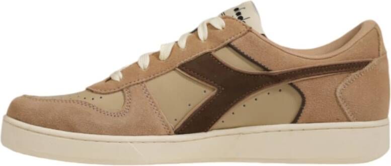 Diadora Beige Leren Sneakers met Rubberen Zool Beige Heren