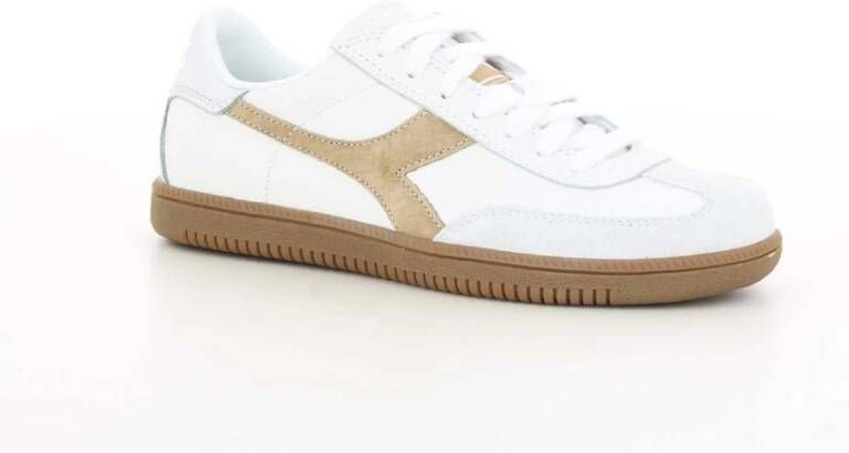 Diadora Beige Metalen Trainer Schoenen White Dames