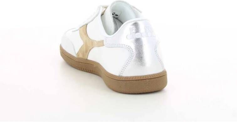 Diadora Beige Metalen Trainer Schoenen White Dames