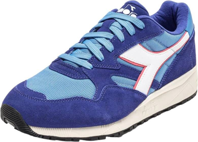 Diadora Blauwe Leren Sportieve Sneakers met Rubberen Zool Blue Dames