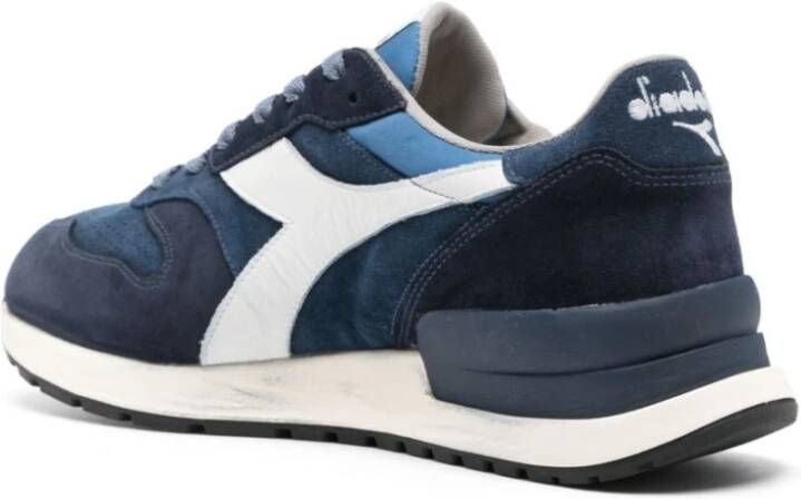 Diadora Blauwe Sneakers Paneelontwerp Logopatch Blue Heren